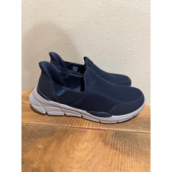 Skechers Men's Shoes Hands Free Swift Fit Equalizer 4.0 Navy Slip-On Shoes 9 - Picture 1 of 7